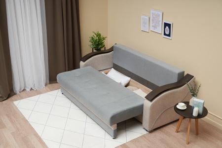 Диван еврокнижка Милан серый / бежевый