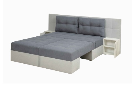 Диван трансформер Даллас темно-серый / светло-серый