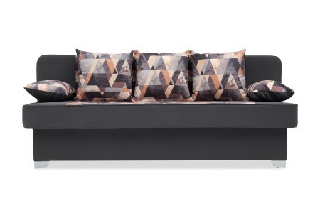 Диван еврокнижка Арвен темно-серый / принт Snow Brown