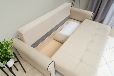 Диван еврокнижка Верона велюр бежевый