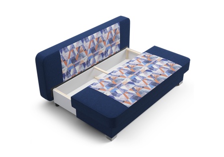 Диван еврокнижка Арвен темно-синий / принт Snow Denim