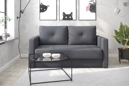 Диван шагающая еврокнижка Вита темно-серый